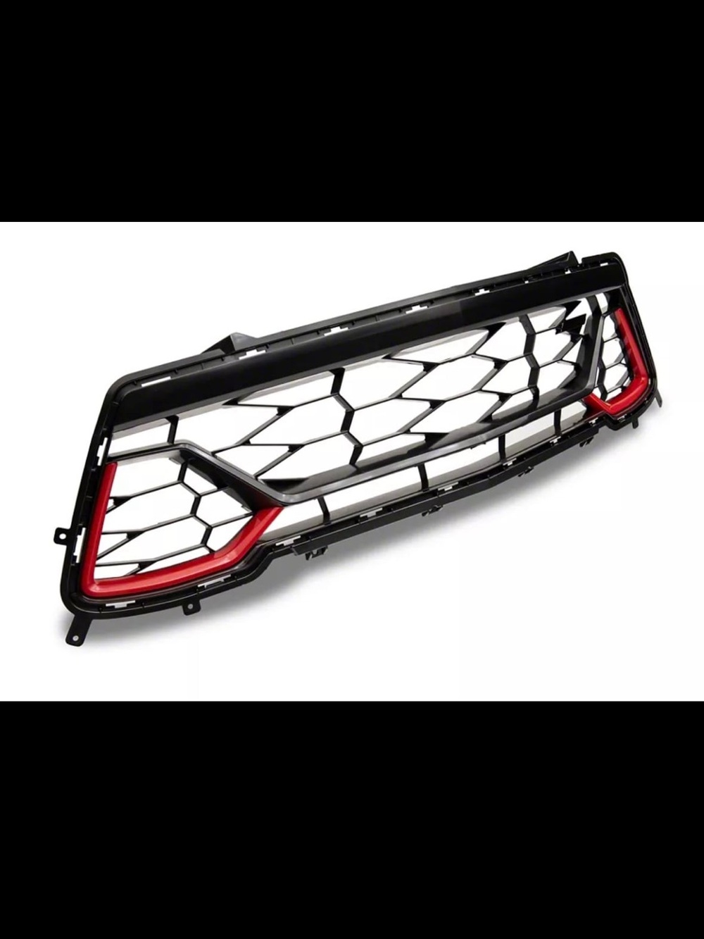 MP Concepts SS 50 Years Style Grille; Black with Red Accents